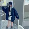 Chaqueta casual para niña, nueva chaqueta de moda estilo coreano para niños primavera/otoño 2026, sudadera con capucha y cremallera de otoño