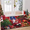 Alfombra de piso de terciopelo de cristal navideña transfronteriza para sala de estar, de pelo corto grueso, amigable con la piel, aislante, resistente a la suciedad, quita polvo, felpudo decorativo navideño
