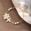 Pulseira de Pérolas de Água Doce Nala para Mulheres, Luxo Leve, Joias de Pérolas Barrocas de Alta Qualidade, Design de Nicho, Pulseira da Moda