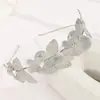 Tiara de Metal com Cabeça de Borboleta Elegante Acessório de Cabeça Versátil Elegante Simples Estilo Japonês e Coreano Tiara de Casamento Estilo Europeu e Americano para Sair Acessórios de Cabelo