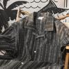 Camisas de Verano Retro de Manga Corta con Cuello Cubano de Talla Grande para Hombres y Mujeres Camisas de Playa Rayadas de Manga Tres Cuartos Marcas de Moda