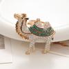 Novo desenho animado criativo diamante incrustado deserto camelo carro chaveiro metal animal bolsa pingente pequeno presente acessórios