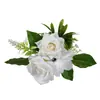 Nuevo Racimo de Flores de Hoja Verde Rosa Simulada Decoración de Pastel Decoración de Pastel de Boda Estilo Coreano Mesa de Postres con Flores Accesorios para Fotografía