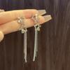Aretes Coreanos de Estrella con Diamantes Completos y Borla Larga para Mujer Lujo Accesible Elegantes Aretes de Diseño Nicho Aretes