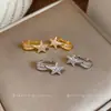 Pinzas para Orejas de Moda Estrella de Zirconia Estilo Coreano, Lujo Ligero, Gama Alta, Exquisitas, Versátiles Ear Cuffs, Pendientes de Diseño Nicho para Mujer