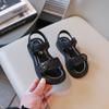 2025 Verano Nuevas Sandalias de Estilo Británico para Niñas Zapatos de Playa de Suela Blanda a la Moda para Niñas Sandalias de Estilo Princesa para Niños