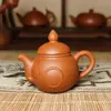 Decoración de té con leche maceta de punta de dedo mini tetera de arena púrpura maceta con asa de tetera rompe-agua accesorios de mascota de té tetera para preparar té tapa que se puede abrir
