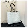 Bolso tote de gran capacidad a la moda estilo coreano, tejido simple estilo occidental para mujer, bandolera nueva de verano