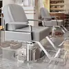 Silla de Salón Reclinable con Altura Ajustable para Cortes de Cabello, Giratoria y Adecuada para Teñido de Cabello, Hecha de Acero Inoxidable