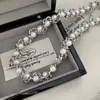 D Nuevo Collar de Cadena de Perlas Versátil de Alta Resistencia para Mujer, Cadena de Suéter de Lujo Ligero de Gama Alta Tendencia Otoño e Invierno