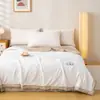 Colcha de Algodón de Xinjiang de Color Sólido, Colcha de Verano con Bloques de Color, Colcha de Algodón Lavado Estilo Muji para Aire Acondicionado, Colcha de Verano Refrescante, Ropa de Cama, Personalizable