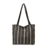 Bolsa Tote Rayada de Gran Capacidad para Mujer 2026 Invierno Nuevo Estilo Casual de Alta Gama Elegante Exquisita Bolso de Hombro Cruzado