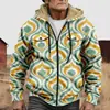 Chaqueta de Algodón Gruesa con Forro de Polar Estilo Étnico Camuflaje Transfronterizo 2025 con Cremallera y Bolsillos de Parche para Abrigo