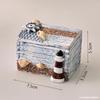 Caixa de Armazenamento Mediterrânea Mini de Mesa Retrô Pequena Caixa de Madeira Estilo Oceano Caixa de Joias Criativa Pequena Caixa de Madeira com Tampa