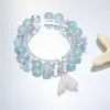 Explosões Super Fada Mori Cristal Lua Pulseira Feminina Design de Nicho Estudante Joker Cor Doce Pulseira de Namorada