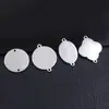 Accesorios para joyería DIY pulsera de disco de acero inoxidable collar cadena de suéter colgante de conexión de doble agujero etiqueta venta al por mayor