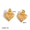 Pendientes de Acero Inoxidable con Textura de Hoja de Diamante Estilo Ins Transfronterizo Pendientes para Mujer Modernos de Gama Alta Pendientes de Acero de Titanio Oro de 18K