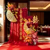 Decoração de Casamento Novo Estilo Chinês Guirlanda com Caractere Dupla Felicidade Parede de Fundo Parede de Fundo de Boas-Vindas para Banquete de Casamento Área para Fotos Suprimentos para Montagem de Ambiente