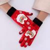 Guantes de Invierno Rojos de Punto Cálidos con Pantalla Táctil, Lindos para Niños, Niñas, Estudiantes, Vacaciones, Navidad, Regalo para Personas Mayores