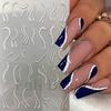 Adesivos de unhas novos transfronteiriços ins diamante europeu e americano 3D prata glitter linha francesa fita adesiva adesivos de unhas