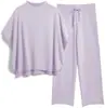 Website independente transfronteiriço: Conjunto casual feminino da Amazon com blusa de manga morcego e calça de perna larga