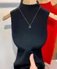 20226 Top de Punto sin Mangas para Primavera/Verano Ajustado con Cuello Halter Chaleco Capa Base para Mujer