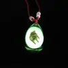 Collar con Colgante Luminoso del Zodiaco Engrosado para Hombres y Mujeres, Cristal con Pan de Oro, Cuerda Roja para Niños, Joyería para Estudiantes