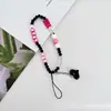 Estilo celebridad de internet moderno colorido hecho a mano con cuentas cadena para teléfono móvil colgante de amor colgante niña bolso adornos para funda de teléfono