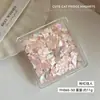 Celebridad de Internet Manicura Aurora Fragmentos de Concha Ultra Delgados Coloridos Naturales Fragmentos de Nácar Decoraciones Asimétricas para Uñas