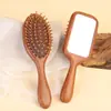 Pente de Almofada de Ar de Sândalo Dourado, Pente de Airbag de Sândalo, Pente Massageador Retrô de Madeira Maciça, Pente para Cabelo Longo Feminino para Uso Doméstico, Cabeleireiro