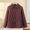 Chaqueta acolchada de algodón nueva, cálida, elegante y moderna para otoño e invierno, para personas de mediana edad y mayores, con cuello camisero, estilo ligero y corto, adecuada para madres