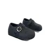 Zapatos Birkenstock de suela gruesa para mujer otoño e invierno más terciopelo feos lindos peludos algodón de nieve que aumentan la altura suela suave mocasines de fieltro de lana