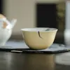 Caneca Master com Design de Espiga de Trigo Pintada à Mão, Conjunto de Chá Kung Fu, Xícara de Degustação de Cerâmica, Xícara de Chá Grande para Uso Doméstico por Estudiosos, Xícara Única