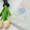 Tela Bordada con Lentejuelas de Tres Corazones, Vestido de Malla, Camisola, Ropa Infantil, Tela Bordada con Lentejuelas en Stock