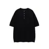 2026 Verano Estilo Old Money Manga Corta Transpirable Casual Nuevo Aristocrático Retro Cuello Henley Camiseta Tendencia