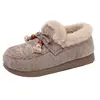 Botas de Nieve Transfronterizas para Mujer Invierno Nuevas Versátiles Zapatos de Algodón Suela Gruesa Moda Botas de Algodón Slip-on Suela Suave Zapatos para Mujeres de Mediana Edad y Adultos Mayores
