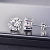 Aretes de moissanita de simulación aretes clásicos de seis garras aretes de circonia para mujer chapados en platino temperamento moda simple joyería para la oreja