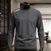 Nueva camiseta de manga larga para hombre 2026, top elástico de primavera y otoño, capa base holgada de peso pesado, camisa de manga corta para hombre