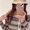 Ins Outono e Inverno Vintage Marrom Pequeno Floral para Apple 16 Capa de Telefone iPhone15ProMax Banhado a Prata 14