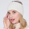Diadema de Punto Transfronteriza Nueva Otoño e Invierno para Mujer Gorro de Lana con Parte Superior Abierta para Cola de Caballo Rayas Rectas Ensanchadas Todo-partido Gorro para Lavarse la Cara