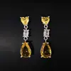 Pendientes de la nueva serie de colores de primavera temprana 2024, pendientes de gota de agua con circón rosa exquisito, para mujer, directo de fábrica E7352