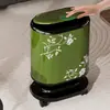 Papelera creativa de pie para uso doméstico, con un toque de alta gama, gran capacidad, adecuada para sala de estar, dormitorio y baño, con ruedas para facilitar el movimiento