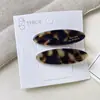 Novo Par Oval de Presilhas de Acetato com Patch Clipe Bico de Pato Dourado Francês Simples Clipe para Franja de Princesa Acessórios de Cabelo