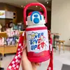 Copo térmico infantil do Ultraman para meninos que vão à escola, garrafa de água de aço inoxidável 316 de grau alimentício para bebês com canudo para alunos do ensino fundamental
