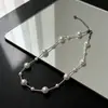Espinhos, Prata Quebrada, Gipsofila, Colar de Pérolas, Novo Colar Feminino Simples e Versátil, Colar Corrente de Clavícula Feminino