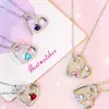 Collar Colgante de Cruz de Amor Nuevo Estilo Transfronterizo Moda Europea y Americana Forma de Corazón Piedra de Nacimiento Joyería Regalo de Vacaciones