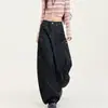 Jeans Amarelo Vintage Solto Emagrecedor e Que Aumenta a Altura Design de Coleção 2025 Calças Wide-Leg Sickle Petite para Mulheres