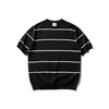 Ropa para Hombre Beijie 2026 Verano Nuevo Suéter de Punto Fresco con Bloques de Color y Cuello Redondo de Manga Corta para Hombre Top de Media Manga