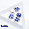 Atacado do Fabricante Base Prata Quadrada Vidro Colorido Corrente de Diamantes Borda de Corrente Corrente de Garra Costurada à Mão Diamante DIY Acessório de Cabelo Acessório de Sapato