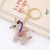 Nuevo Llavero Anillo de Unicornio Metal con Pedrería Colgante de Llave Animal del Zodiaco Caballo Llavero Accesorios DIY